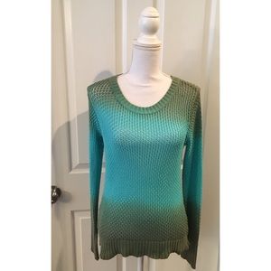 *Sold* Green & Aqua Sweater  Small Oversized
